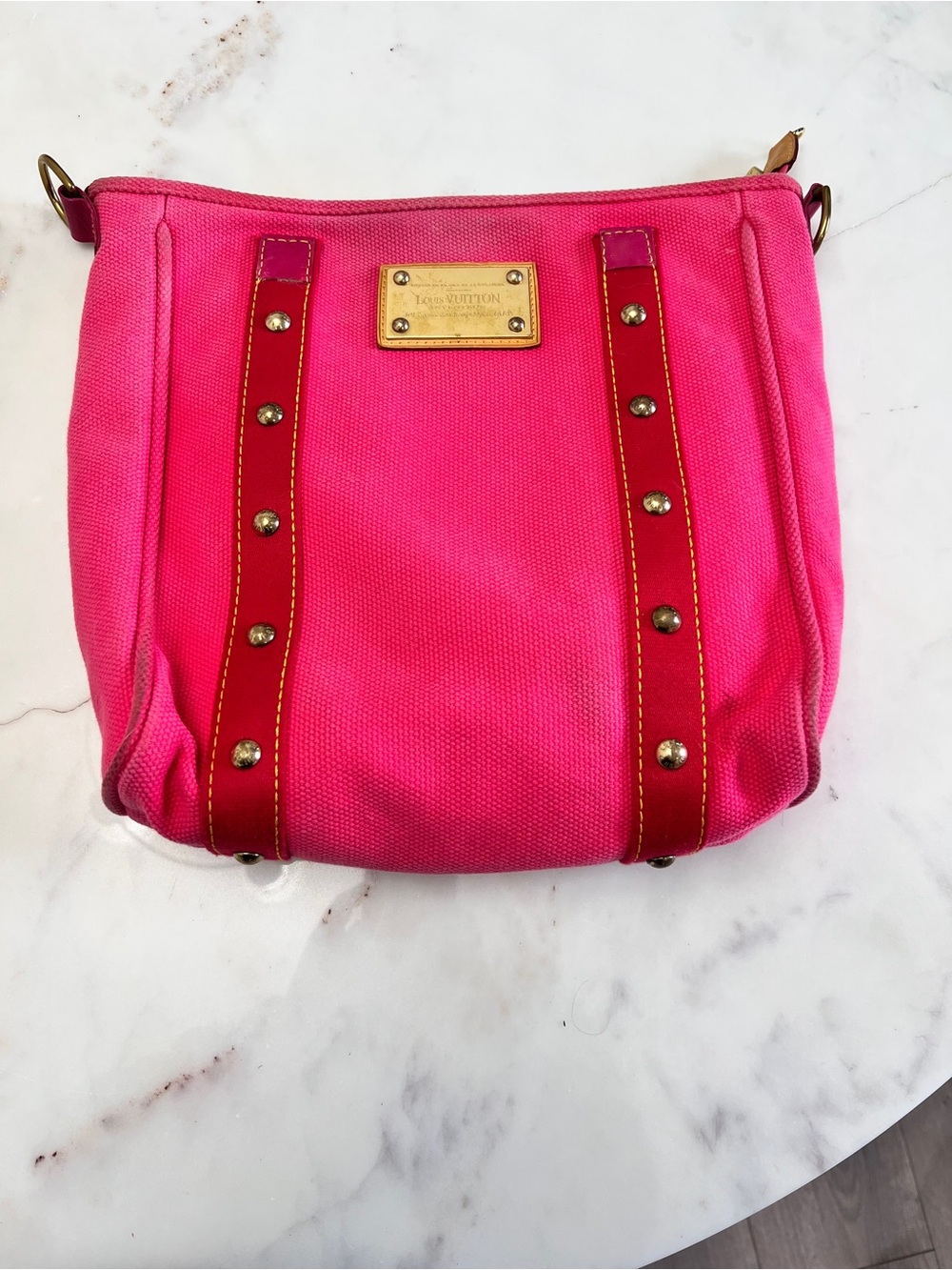 Louis Vuitton Antigua Cabas MM bag - poor condition, amateurly converted